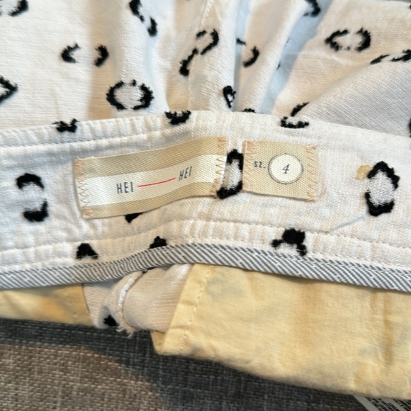 Anthropologie Hei Hei Clip Dot Printed Shorts Black White Festive - Picture 10 of 12